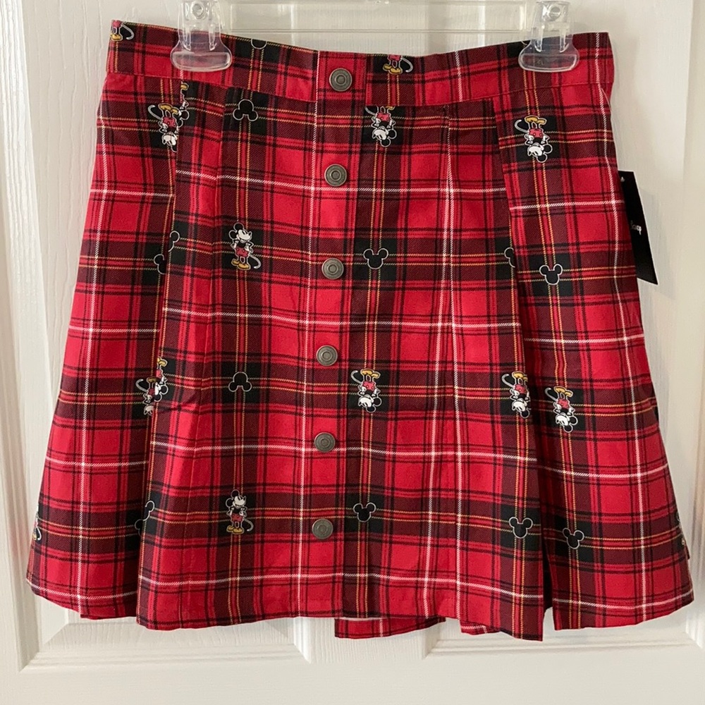 Hot Topic Mickey Mouse Plaid Skirt
